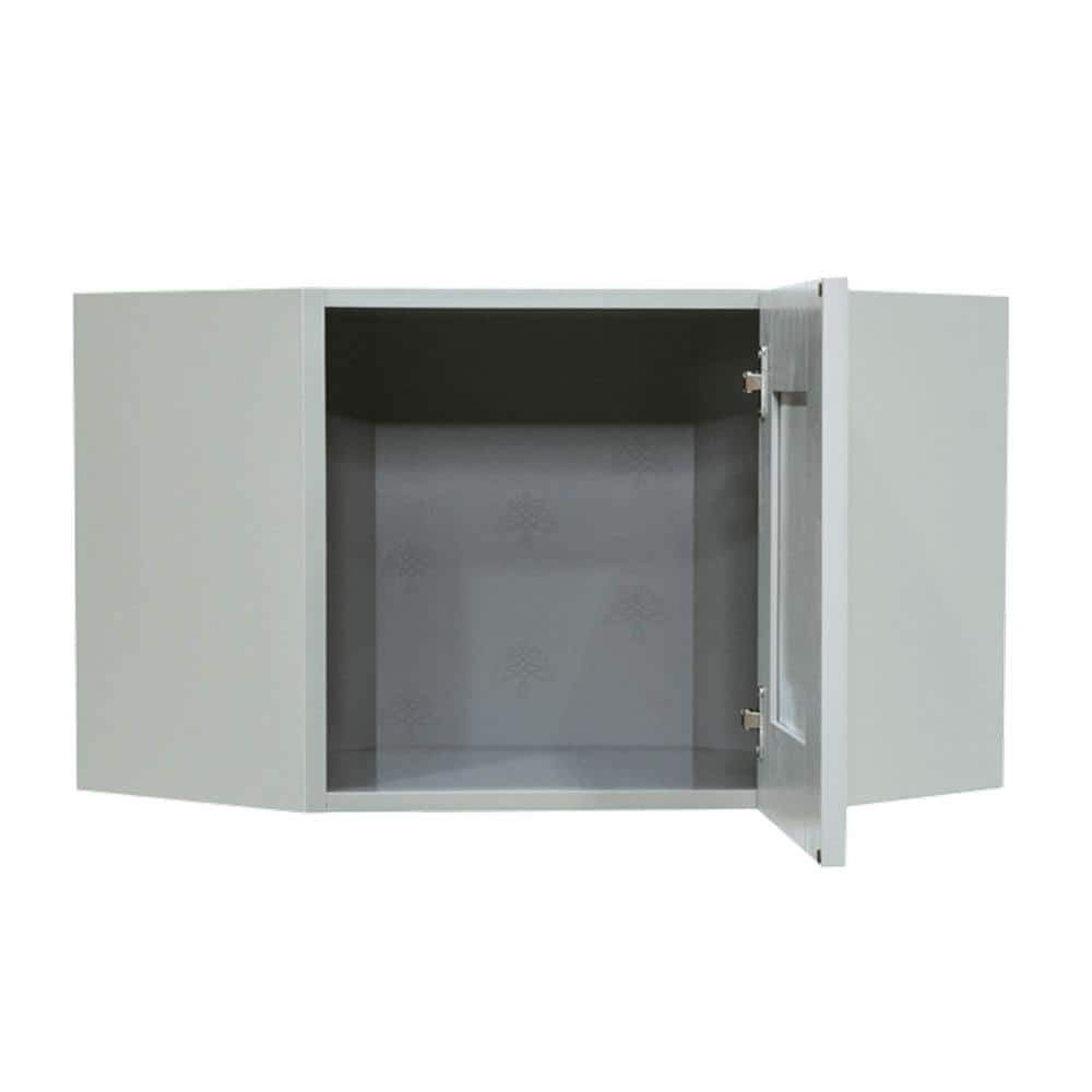 LIFEART CABINETRY Anchester Assembled 24x18x12 in. Wall Diagonal Cabinet with 1 Door in Light Gray