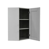 LIFEART CABINETRY Anchester Assembled 24x36x15 in. Wall Diagonal Corner Cabinet with 1 Door 2 Shelves in Light Gray