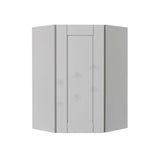 LIFEART CABINETRY Anchester Assembled 24x36x15 in. Wall Diagonal Corner Cabinet with 1 Door 2 Shelves in Light Gray