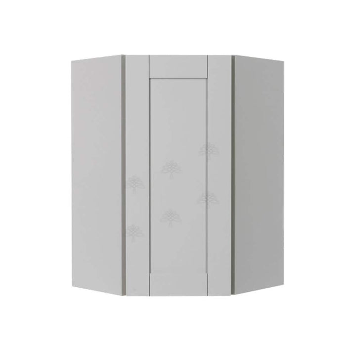 LIFEART CABINETRY Anchester Assembled 24x36x15 in. Wall Diagonal Corner Cabinet with 1 Door 2 Shelves in Light Gray