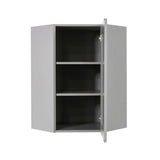 LIFEART CABINETRY Anchester Assembled 24x36x12 in. Wall Diagonal Corner Cabinet with 1 Door 2 Shelves in Light Gray