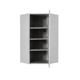 LIFEART CABINETRY Anchester Assembled 24x42x15 in. Wall Diagonal Corner Cabinet with 1 Door 3 Shelves in Light Gray