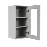 LIFEART CABINETRY Anchester Assembled 18x30x12 in. Wall Mullion Door Cabinet with 1 Door 2 Shelves in Light Gray