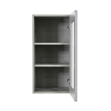 LIFEART CABINETRY Anchester Assembled 18x30x12 in. Wall Mullion Door Cabinet with 1 Door 2 Shelves in Light Gray