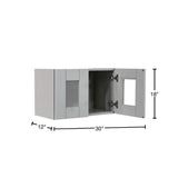 LIFEART CABINETRY Anchester Assembled 30x18x12 in. Wall Mullion Door Cabinet with 2 Doors in Light Gray
