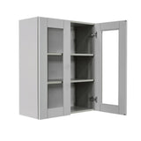 LIFEART CABINETRY Anchester Assembled 30x30x12 in. Wall Mullion Door Cabinet with 2 Doors 2 Shelves in Light Gray
