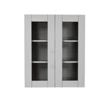 LIFEART CABINETRY Anchester Assembled 30x30x12 in. Wall Mullion Door Cabinet with 2 Doors 2 Shelves in Light Gray