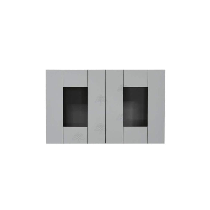 LIFEART CABINETRY Anchester Assembled 36x15x12 in. Wall Mullion Door Cabinet with 2 Doors in Light Gray