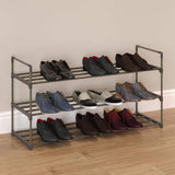 21.2 H 15-Pair 3-Tier Gray Plastic Shoe Rack