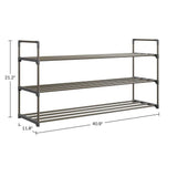 21.2 H 15-Pair 3-Tier Gray Plastic Shoe Rack