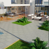 Tidoin Outdoor 1 ft. x 1 ft. Composite Deck Tile in Light Gray(22 Per Box)