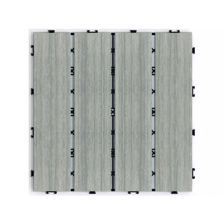 Tidoin Outdoor 1 ft. x 1 ft. Composite Deck Tile in Light Gray(22 Per Box)