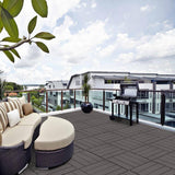 Tidoin Outdoor 1 ft. x 1 ft. Composite Interlocking Tile Deck Tile in Light Gray(20 Per Box)