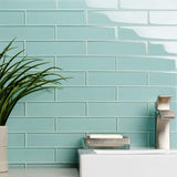 Ivy Hill Tile Contempo Light Green 2 in. x 8 in. x 8mm Polished Glass Floor and Wall Tile (36 pieces 4 sq.ft./Box)