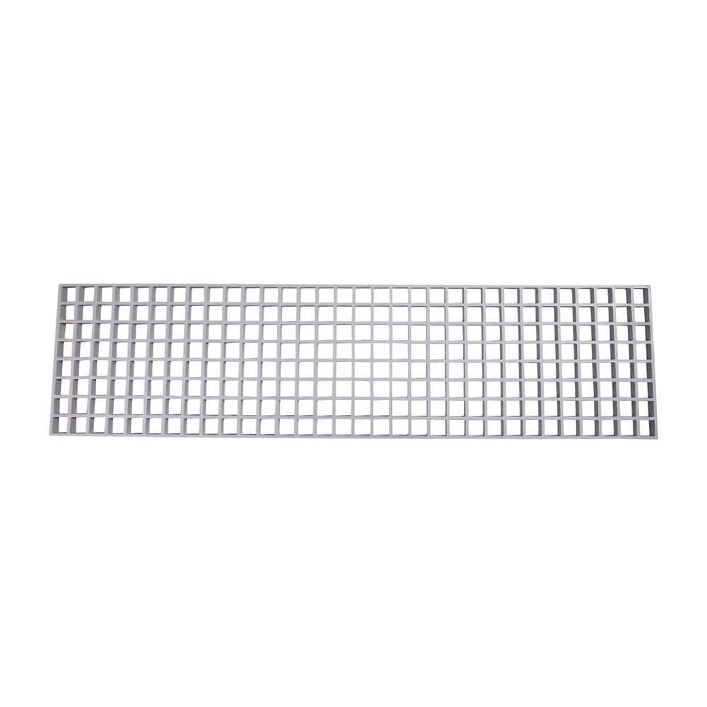 Wellco Fiberglass Molded Grating Composite for Floors Outdoor Drain Cover Deck Tile, 1.5x1.5x1in, 1x4ft, Gray, Gritted