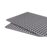 Wellco Fiberglass Molded Grating Composite for Floors Outdoor Drain Cover Deck Tile, 1.5x1.5x1in, 2x4ft, Gray, Gritted