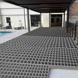 Wellco 1.68 ft. x 3.35 ft. x 2 in. Fiberglass Molded Grating, 2 in. x 2 in. x 2 in., Gray, Resin Paver