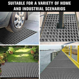Wellco 2 ft. x4 ft. x1 in.Fiberglass Molded Grating Composite for Floors Outdoor Drain Cover,Paver,1.5 x1.5 x1in, Gray, Gritted