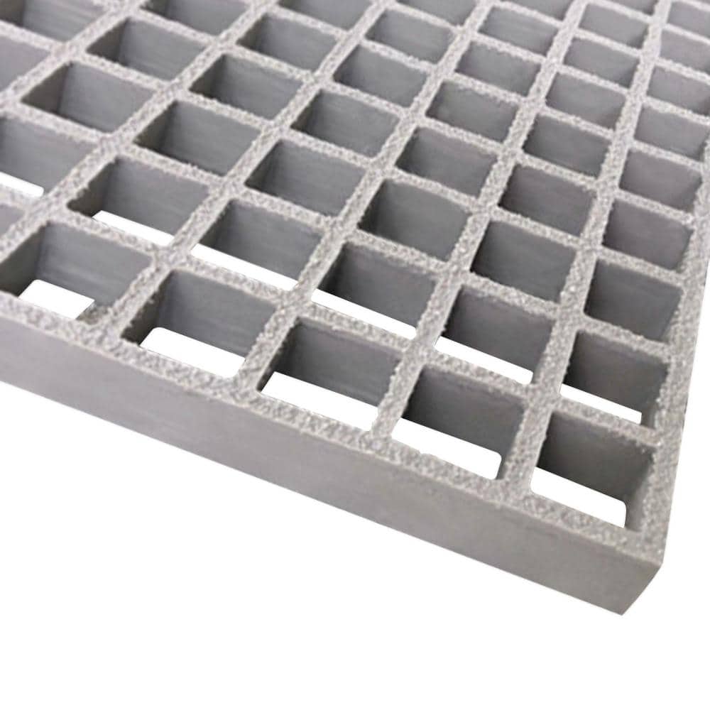 Wellco 2 ft. x4 ft. x1 in.Fiberglass Molded Grating Composite for Floors Outdoor Drain Cover,Paver,1.5 x1.5 x1in, Gray, Gritted