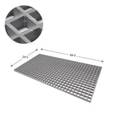 Wellco 2 ft. x4 ft. x1 in.Fiberglass Molded Grating Composite for Floors Outdoor Drain Cover,Paver,1.5 x1.5 x1in, Gray, Gritted