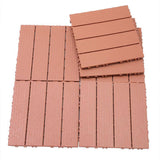 Afoxsos 1 ft. x 1 ft. Mahogany Plastic Interlocking Deck Tiles for Poolside, Backyard, Waterproof, All Weather (44-Pack)