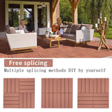 Afoxsos 1 ft. x 1 ft. Mahogany Plastic Interlocking Deck Tiles for Poolside, Backyard, Waterproof, All Weather (44-Pack)