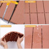 Afoxsos 1 ft. x 1 ft. Mahogany Plastic Interlocking Deck Tiles for Poolside, Backyard, Waterproof, All Weather (44-Pack)