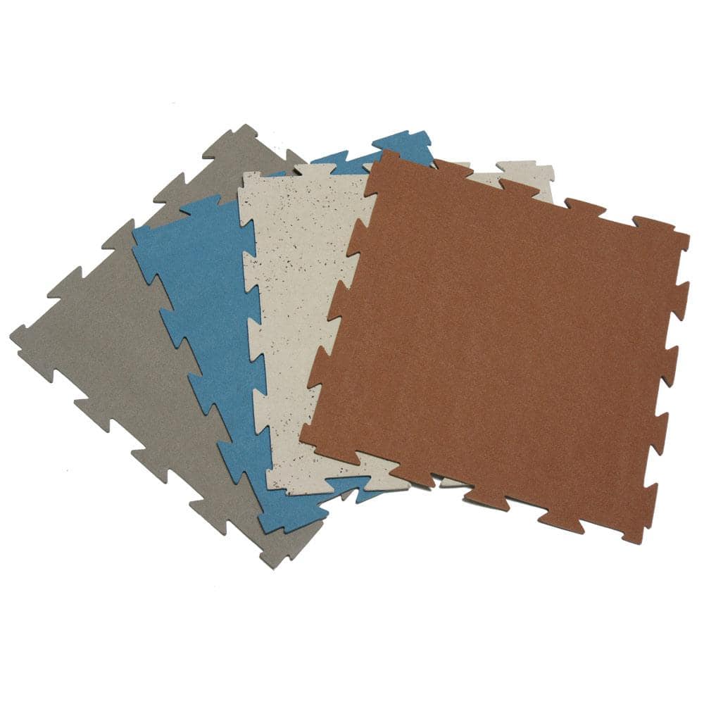 Rubber-Cal Terra-Flex 1/4 in. x 24 in. x 24 in. Light Tan Interlocking Flooring (10-Pack, 40 sq. ft.)