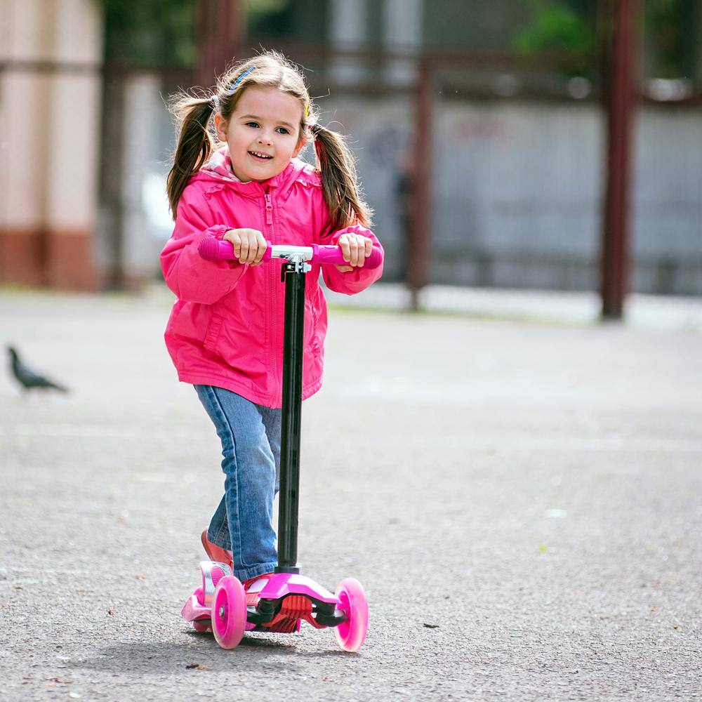 Lil Rider 3-Wheel Pink Kick Scooter with LED Light-up Wheels