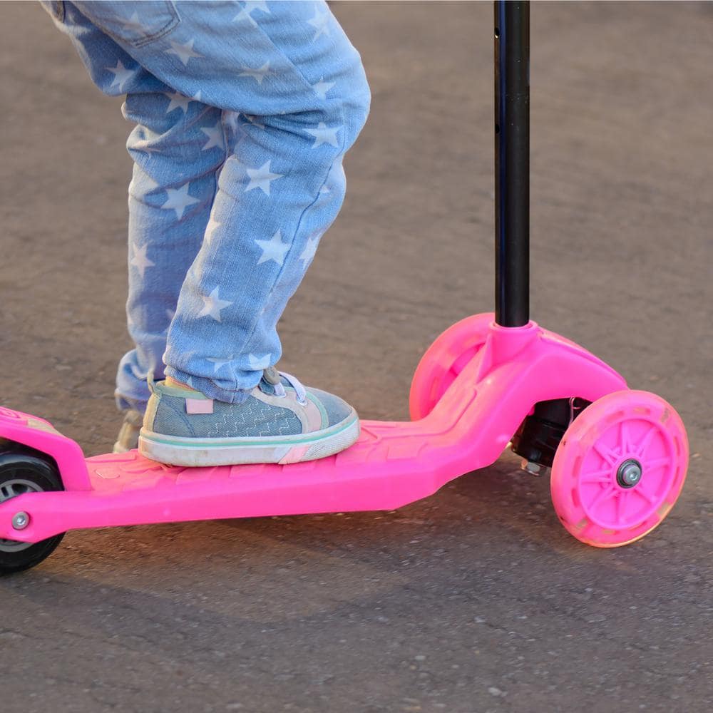 Lil Rider 3-Wheel Pink Kick Scooter with LED Light-up Wheels