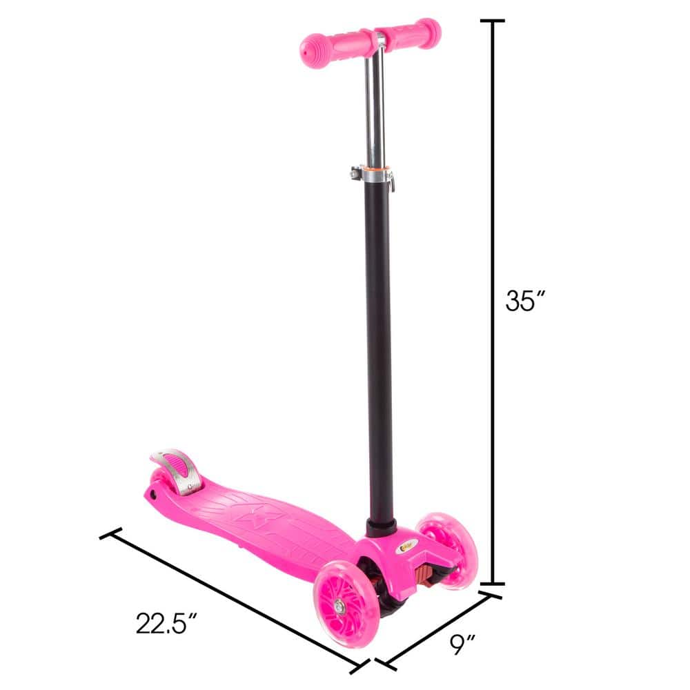 Lil Rider 3-Wheel Pink Kick Scooter with LED Light-up Wheels