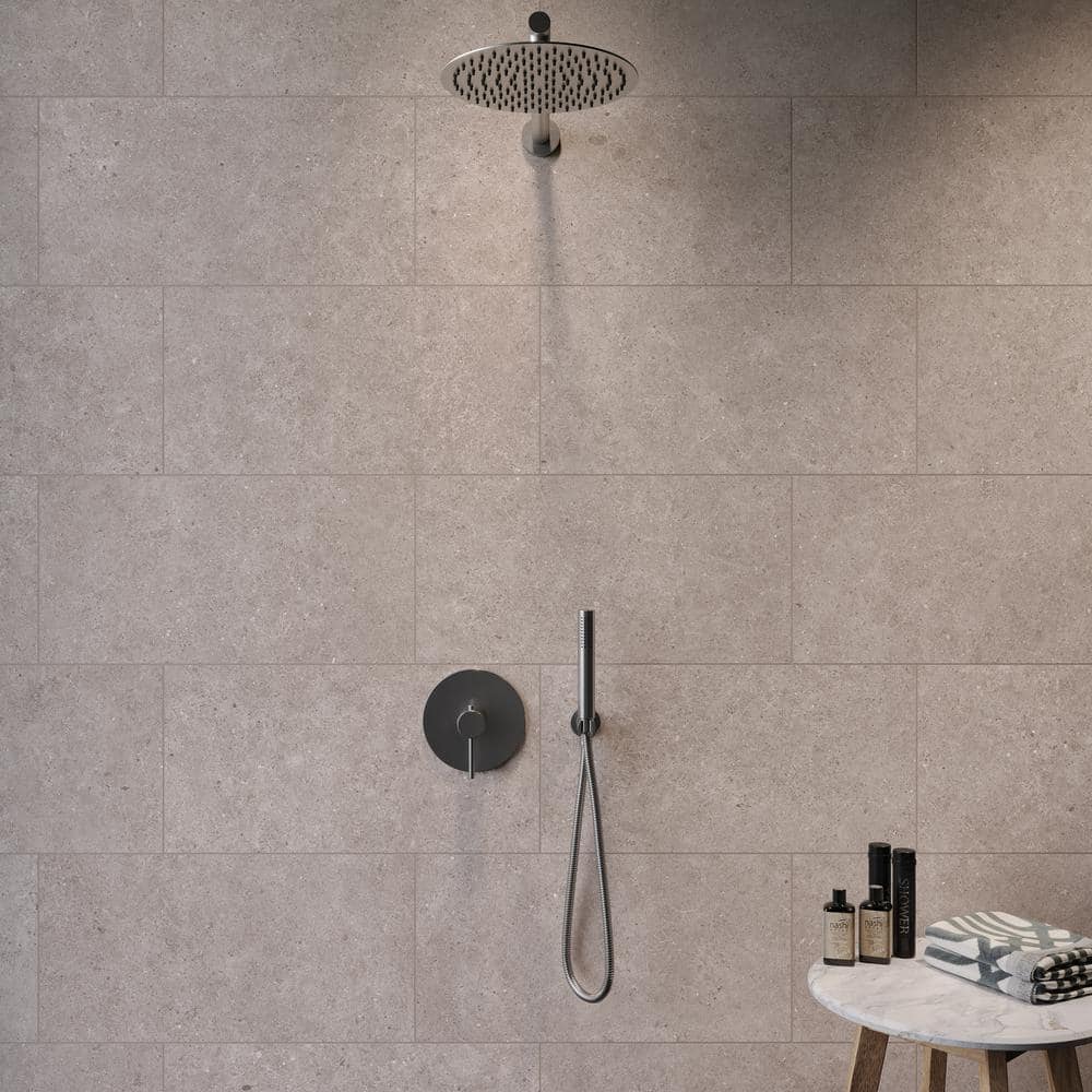 Pietra Limestone Sand 6 in. x 6 in. x 0.75 in. Stone-Look Porcelain Paver Sample