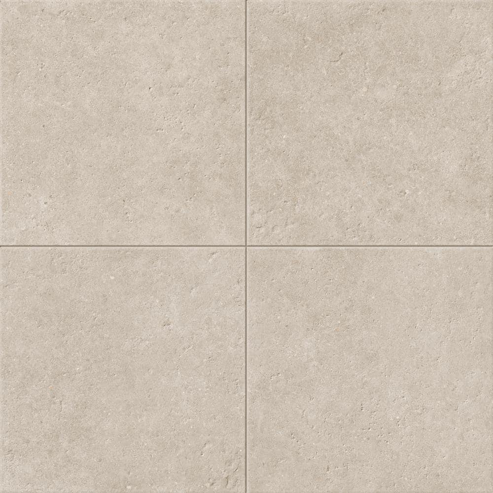 Pietra Limestone White 24 in. x 24 in. x 0.75 in. Stone-Look Porcelain Paver (Case of 2)