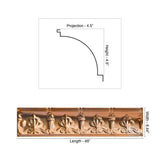FROM PLAIN TO BEAUTIFUL IN HOURS Moonlit Seashore 0.012 in. x 6.44 in. x 48 in. Metal Bed Moulding Nail-up Tin Cornice in Lincoln Copper (48 Ln.ft./Pack)