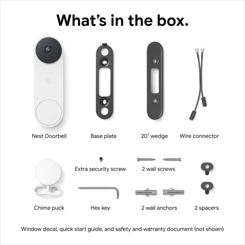 Google Nest Doorbell (Wired, 2nd Gen) - Linen