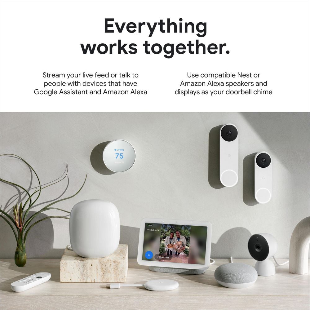 Google Nest Doorbell (Wired, 2nd Gen) - Linen