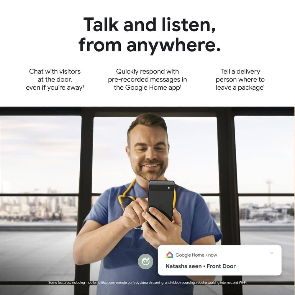 Google Nest Doorbell (Wired, 2nd Gen) - Linen