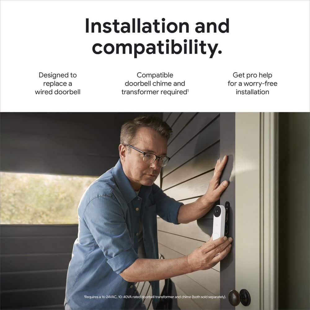 Google Nest Doorbell (Wired, 2nd Gen) - Linen