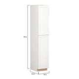 Shaker Full Overlay 18 in. W x 24 in. D x 96 in. H Plywood Assembled Utility Kitchen Cabinet in Linen White