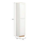 Shaker Partial Overlay 18 in. W x 24 in. D x 96 in. H Plywood Assembled Utility Kitchen Cabinet in Linen White