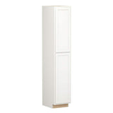 Shaker Partial Overlay 18 in. W x 24 in. D x 96 in. H Plywood Assembled Utility Kitchen Cabinet in Linen White