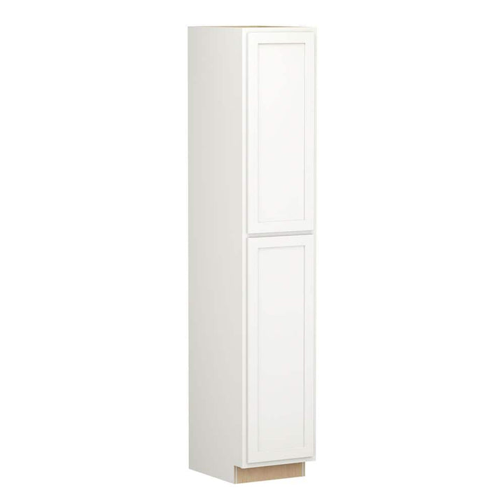 Shaker Partial Overlay 18 in. W x 24 in. D x 96 in. H Plywood Assembled Utility Kitchen Cabinet in Linen White