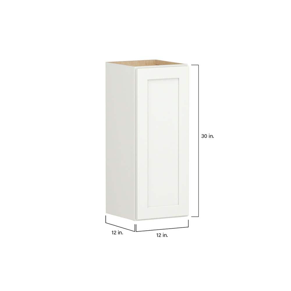 Shaker Full Overlay 12 in. W x 12 in. D x 30 in. H Plywood Assembled Wall Kitchen Cabinet in Linen White