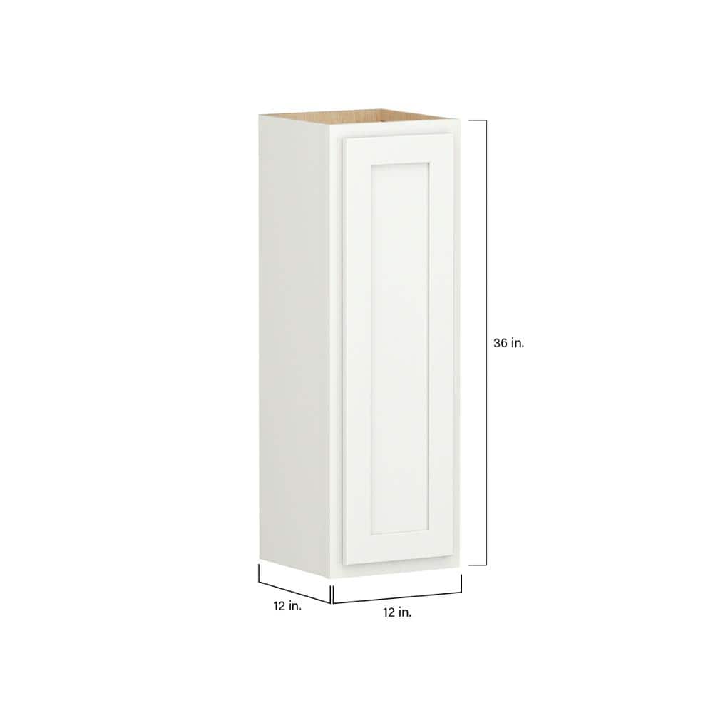 Shaker Partial Overlay 12 in. W x 12 in. D x 36 in. H Plywood Assembled Wall Kitchen Cabinet in Linen White