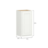 Shaker Partial Overlay 15 in. W x 12 in. D x 30 in. H Plywood Assembled Wall Kitchen Cabinet in Linen White