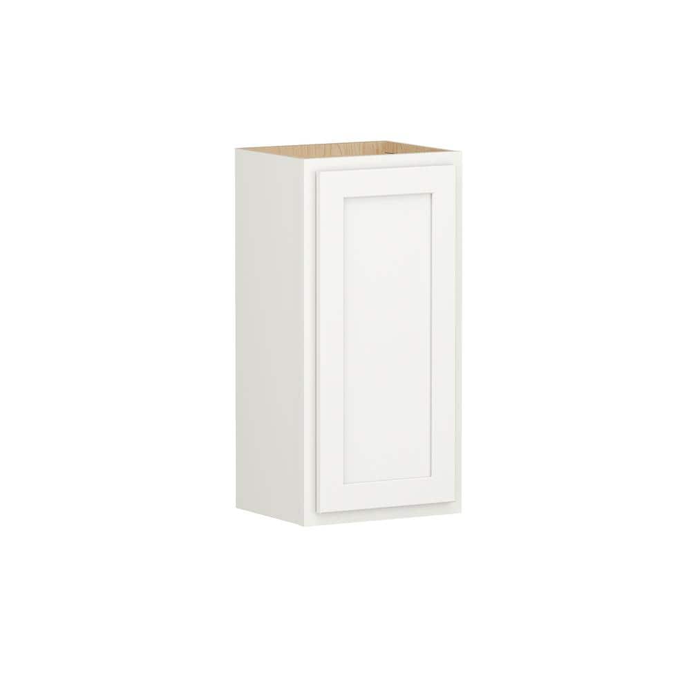 Shaker Partial Overlay 15 in. W x 12 in. D x 30 in. H Plywood Assembled Wall Kitchen Cabinet in Linen White