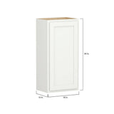 Shaker Partial Overlay 18 in. W x 12 in. D x 36 in. H Plywood Assembled Wall Kitchen Cabinet in Linen White