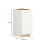 SIMPLY WOODMARK PRO Shaker Full Overlay 15 in. W. x 24 in. D x 34.5 in. H Plywood Assembled Full Height Base Kitchen Cabinet in Linen White