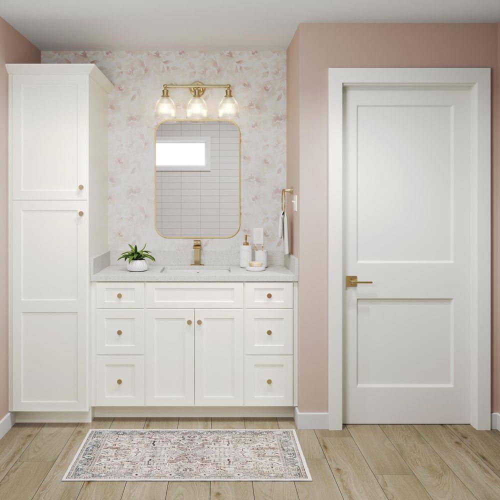 SIMPLY WOODMARK PRO Shaker Full Overlay 15 in. W. x 24 in. D x 34.5 in. H Plywood Assembled Full Height Base Kitchen Cabinet in Linen White