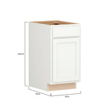 SIMPLY WOODMARK PRO Shaker Partial Overlay 18 in. W x 24 in. D x 34.5 in. H Plywood Assembled Base Kitchen Cabinet in Linen White